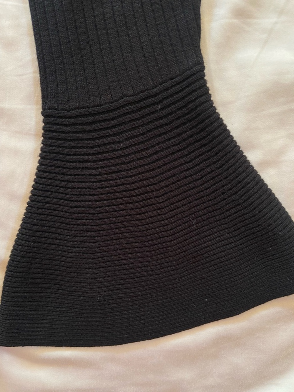 Black Ribbed Open-Front Cardigan - Picture 4 of 8